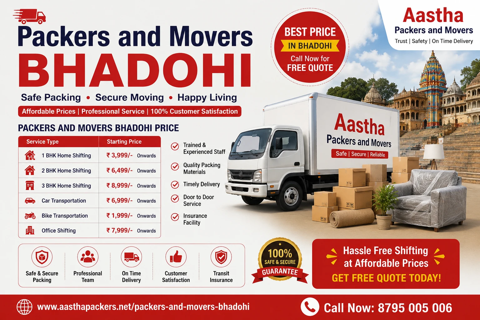 packers and movers bhadohi price